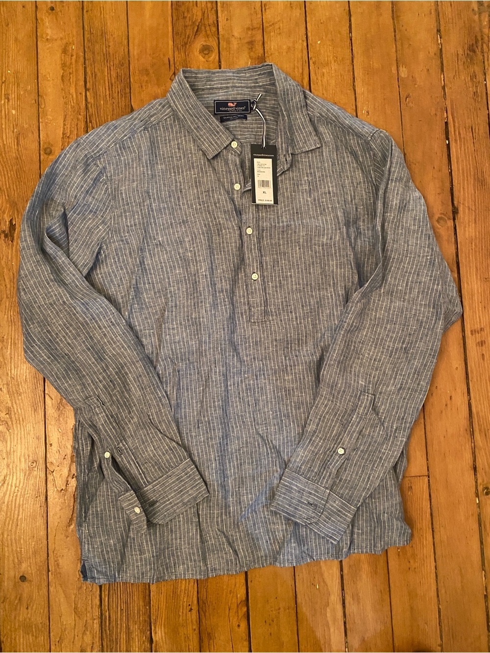 Vineyard Vines Blue Stripe Linen Shirt - Men's new with tags XL